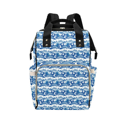 Wave Print Design LKS303 Diaper Bag Backpack