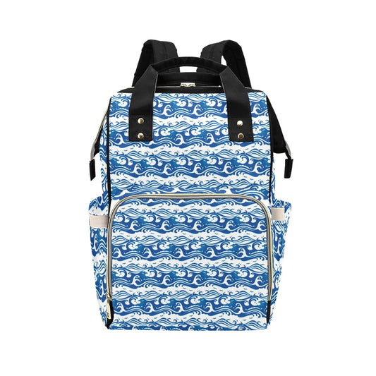 Wave Print Design LKS303 Diaper Bag Backpack