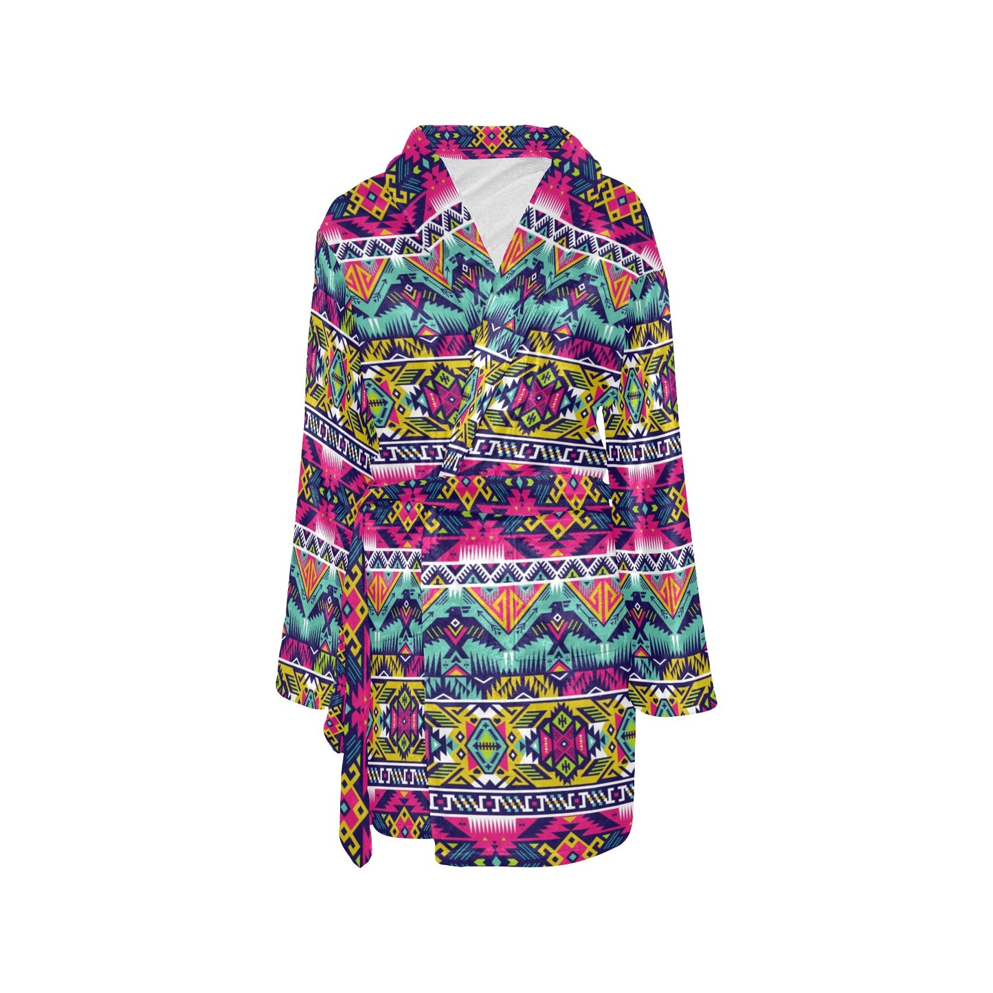Indian Navajo Color Themed Design Print Women's Fleece Robe
