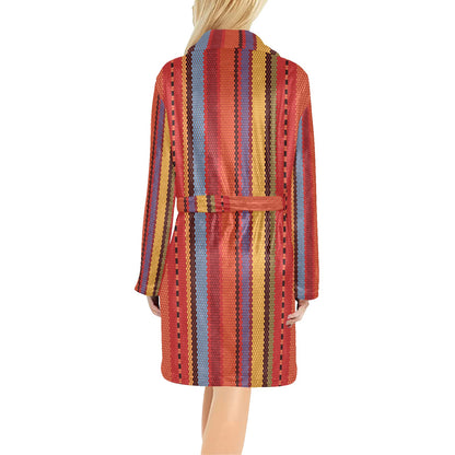 Mexican Pattern Print Design 05 Women's Fleece Robe