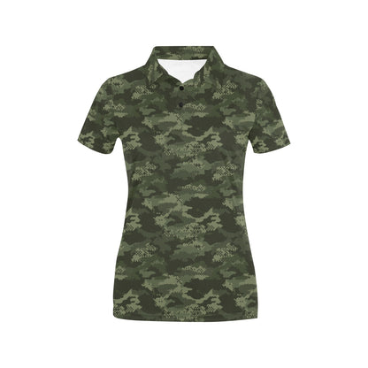 Army Camouflage Pattern Print Design 02 Women's Polo Shirt
