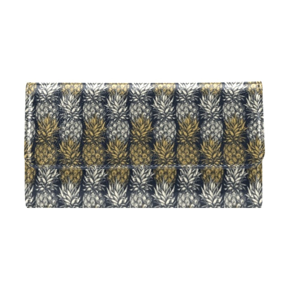 Pineapple Print Design Pattern Women's Trifold Wallet
