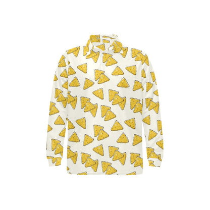 Nachos Pattern Print Design A01 Long Sleeve Polo Shirt For Men's