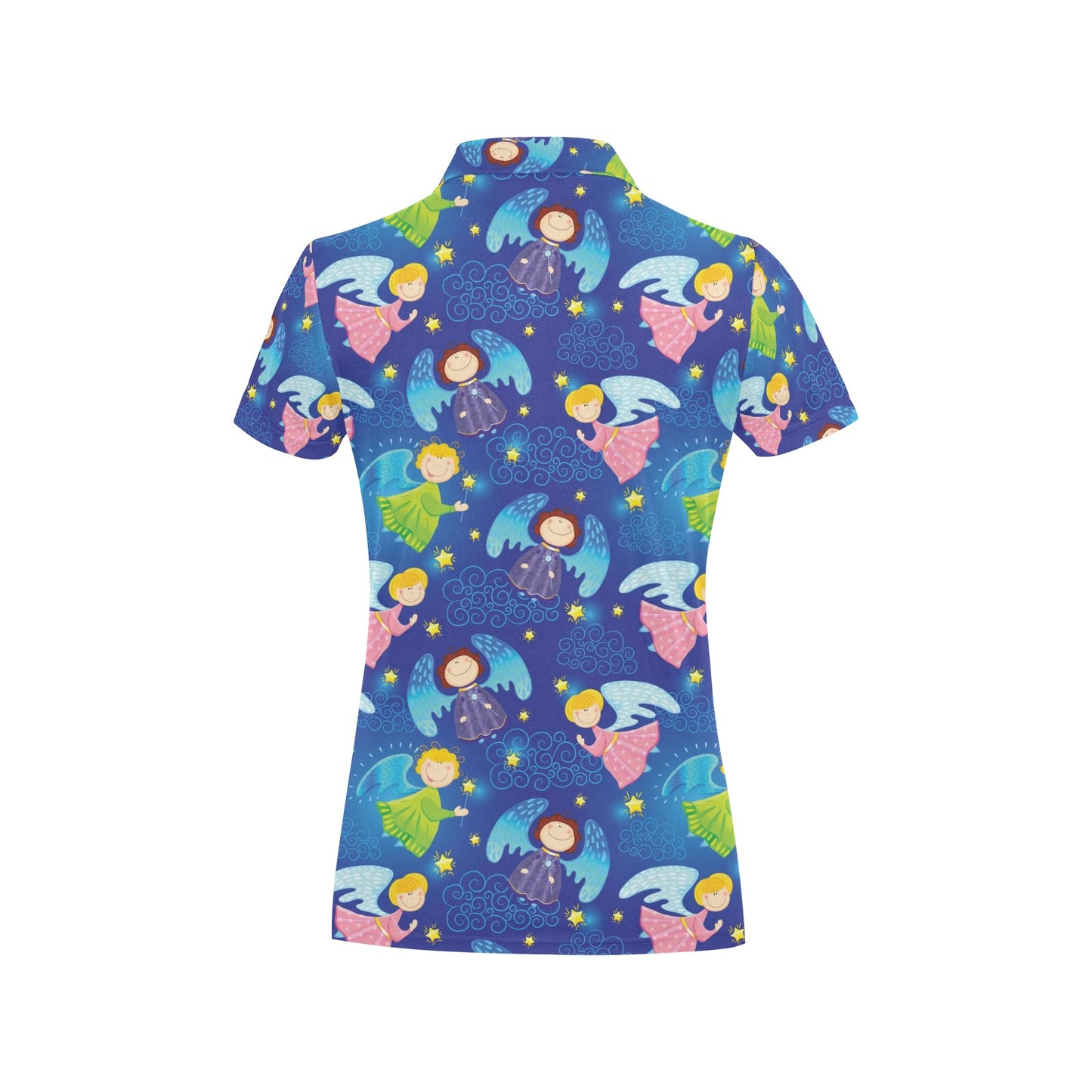 Angel Little Pattern Print Design 02 Women's Polo Shirt