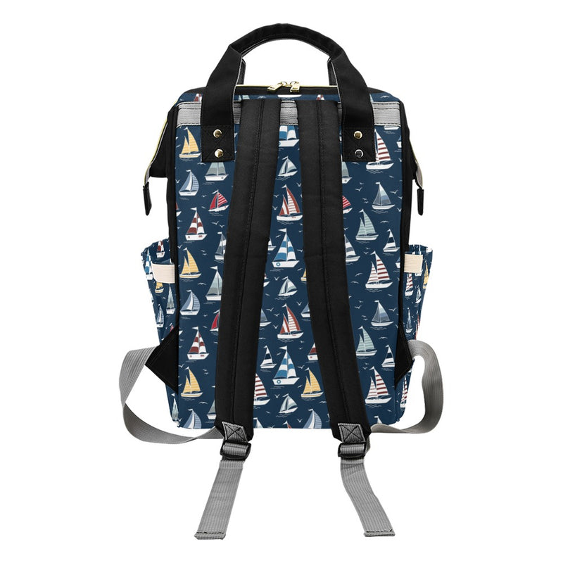 Sailboat Print Design LKS306 Diaper Bag Backpack