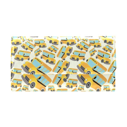 School Bus Print Design LKS301 Women's Trifold Wallet
