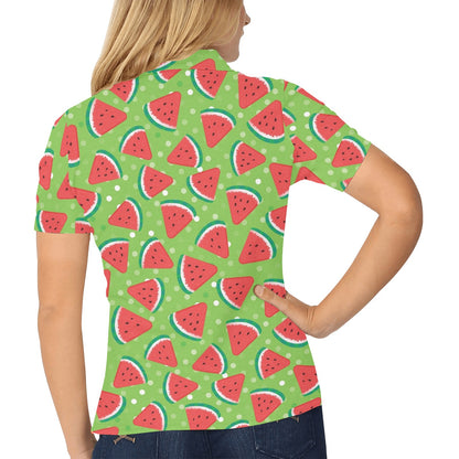 Watermelon Pattern Print Design WM05 Women's Polo Shirt