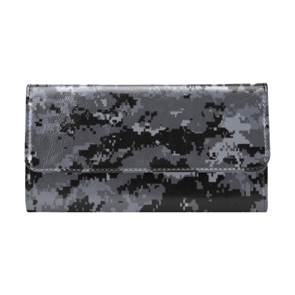 ACU Digital Black Camouflage Women's Trifold Wallet