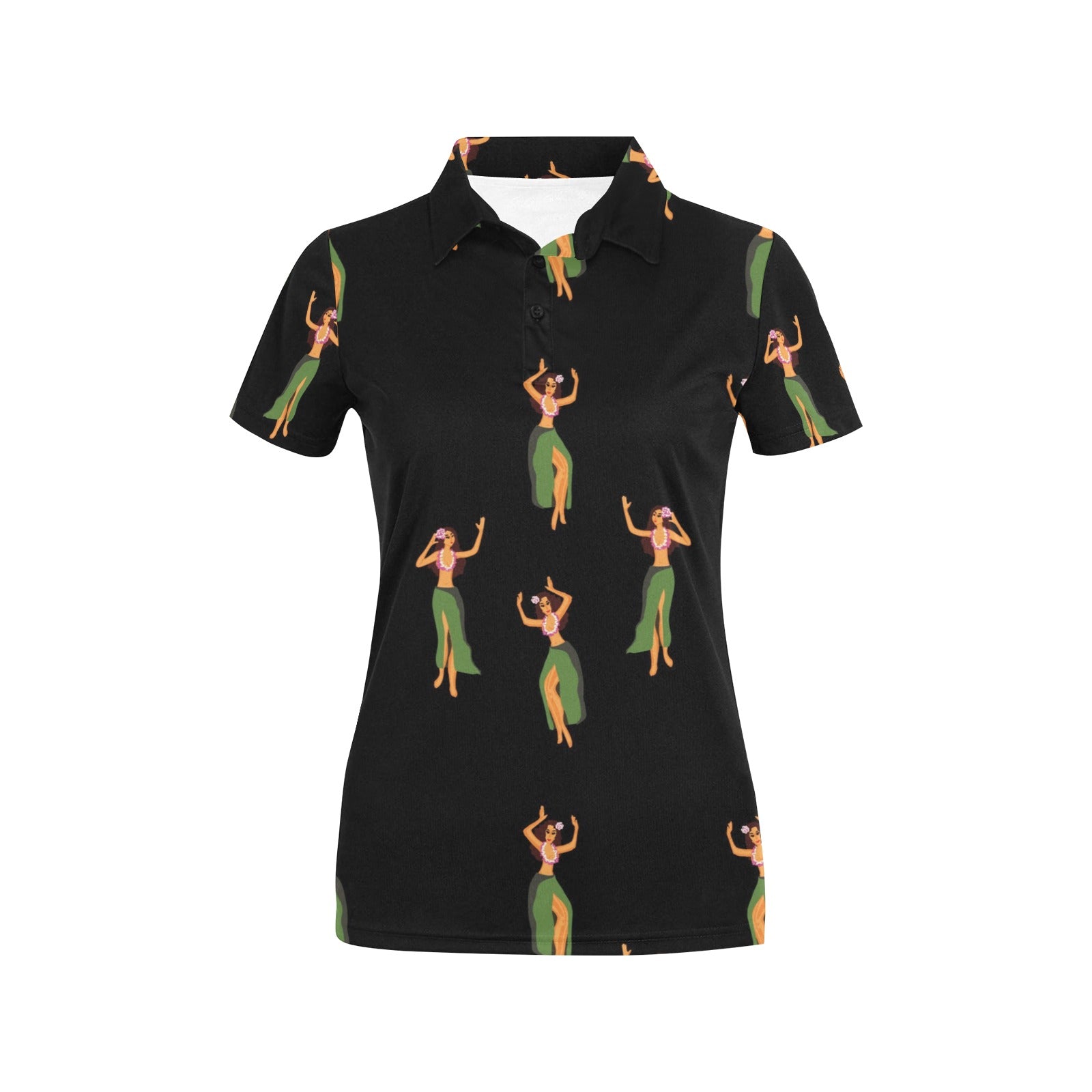 Hula Dancers Girl Pattern Print Design 01 Women's Polo Shirt