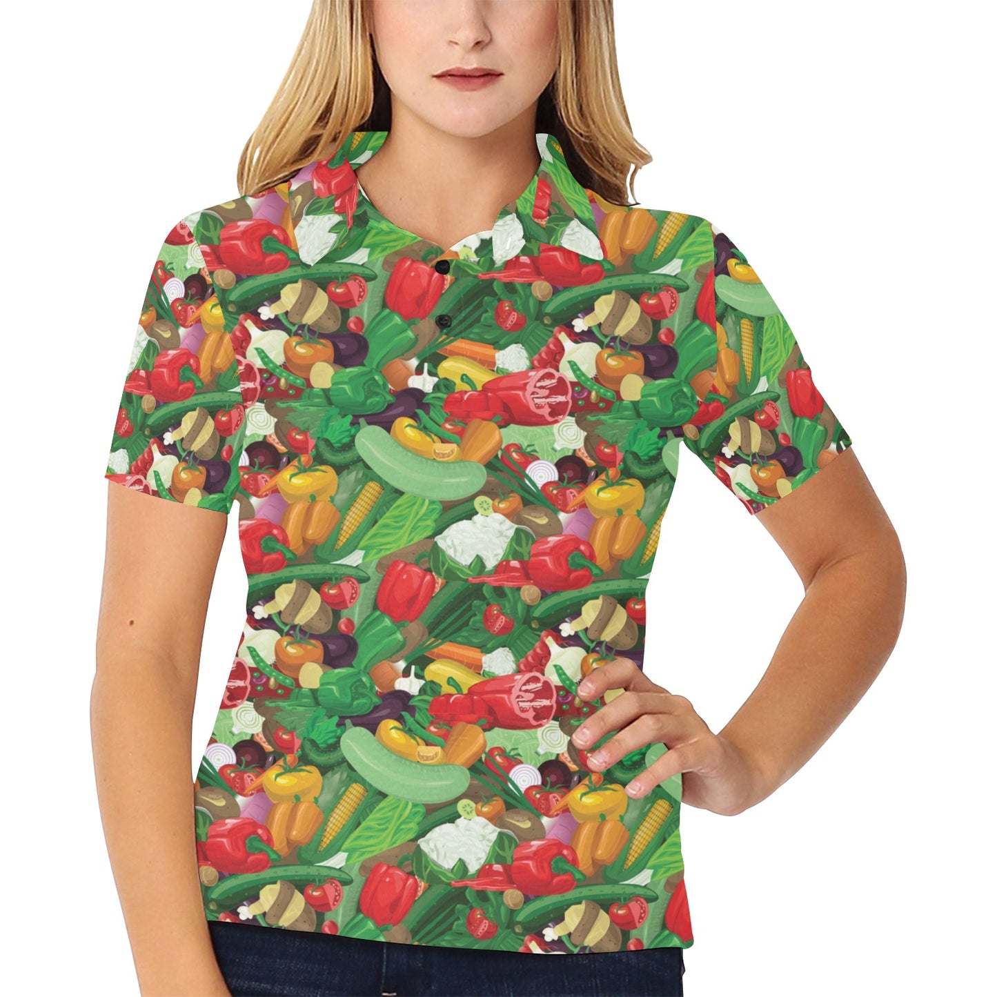 Salad Mix Vegetableprint Design LKS301 Women's Polo Shirt
