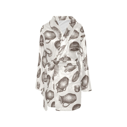 Pottery Pattern Print Design A01 Women's Fleece Robe