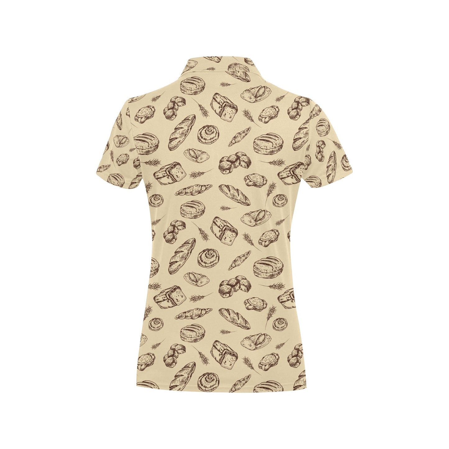 Bread Pattern Print Design 04 Women's Polo Shirt