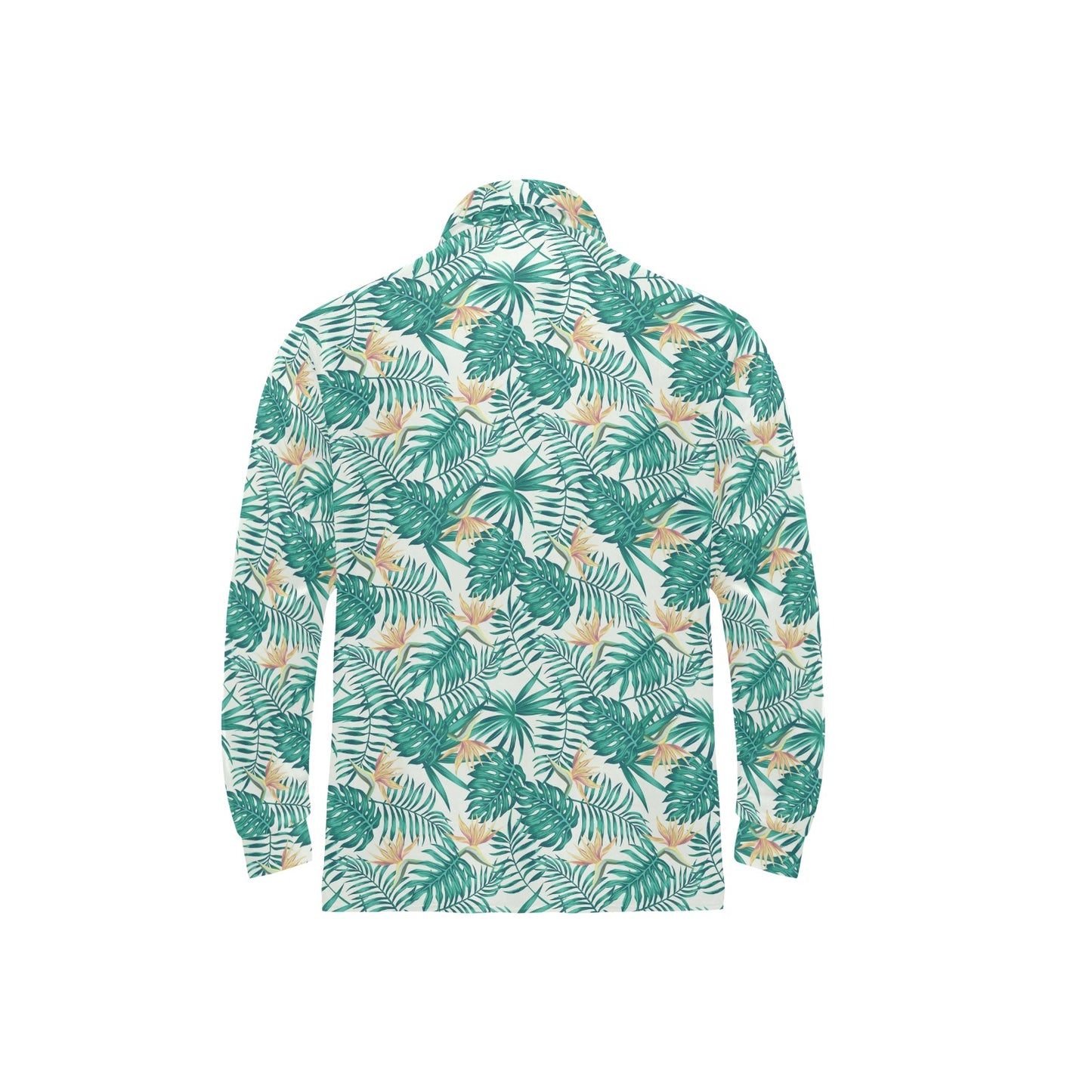 Bird Of Paradise Pattern Print Design 05 Long Sleeve Polo Shirt For Men's