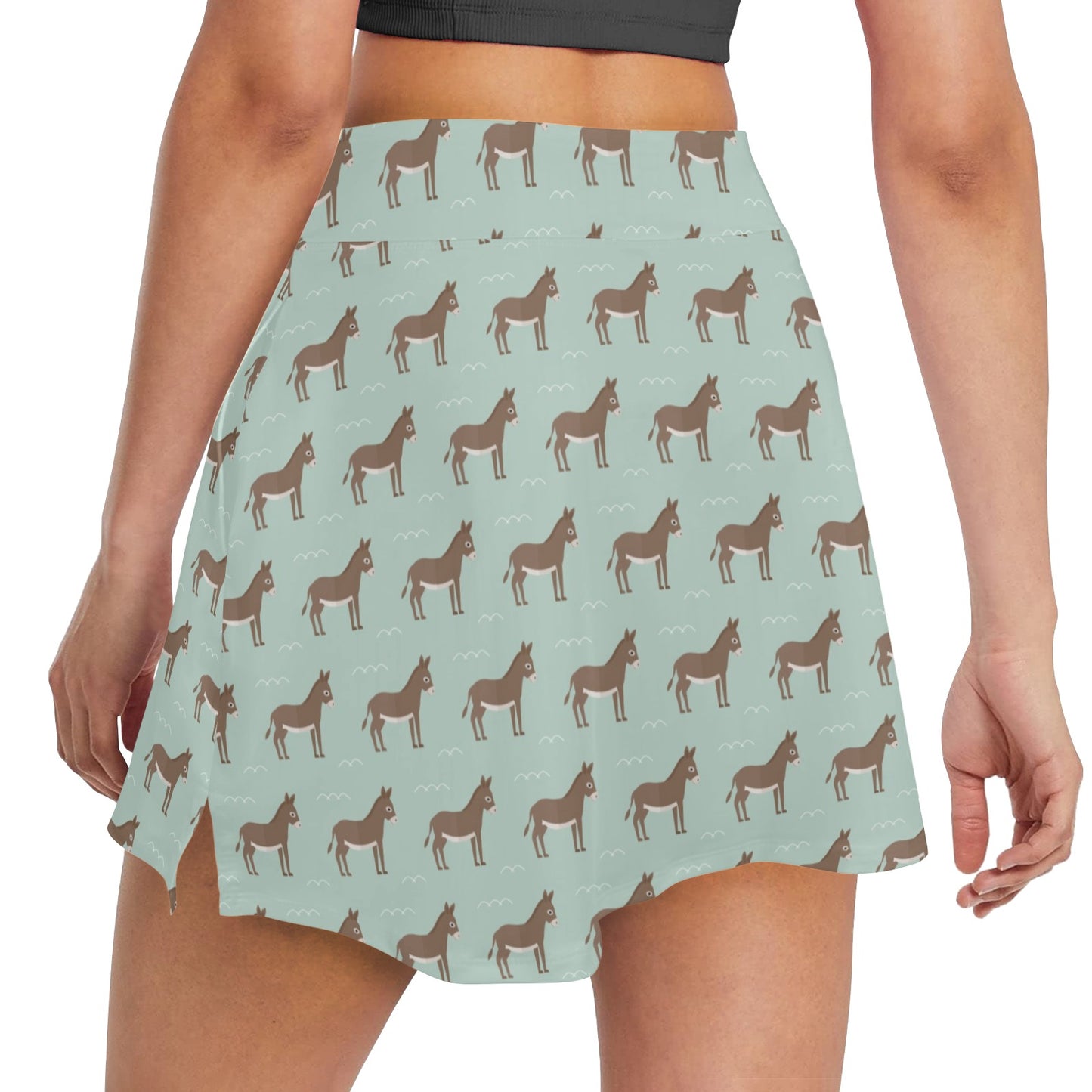 Donkey Print Design LKS402 Women's Golf Skirt with Pocket