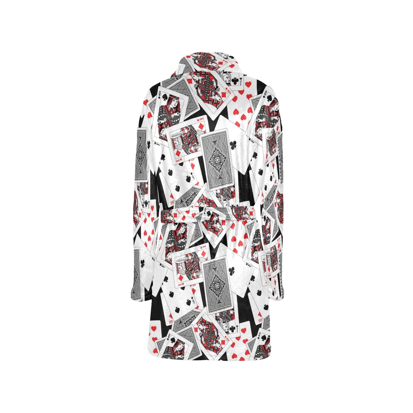 Poker Cards Pattern Print Design A04 Women's Fleece Robe