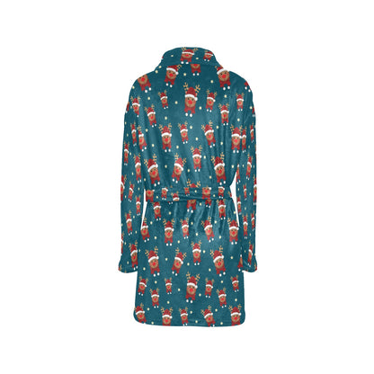 Reindeer Print Design LKS406 Women's Fleece Robe