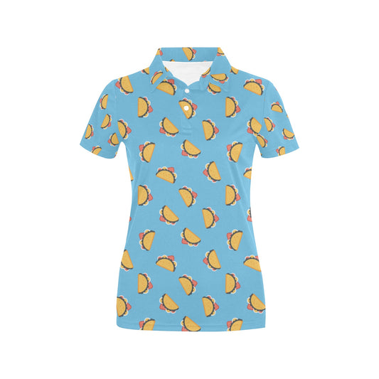 Taco Print Design LKS301 Women's Polo Shirt