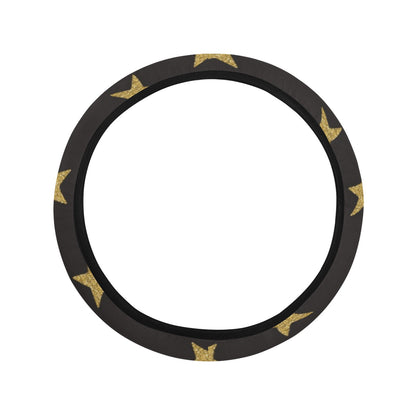 Star Gold Print Design LKS302 Steering Wheel Cover with Elastic Edge