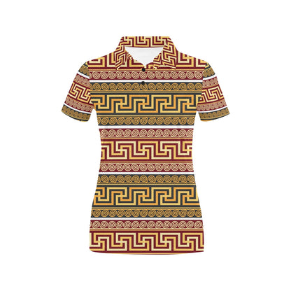 Ancient Greek Pattern Print Design LKS302 Women's Polo Shirt