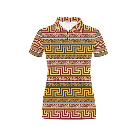 Ancient Greek Pattern Print Design LKS302 Women's Polo Shirt