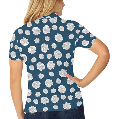 Seashell Print Design LKS3012 Women's Polo Shirt