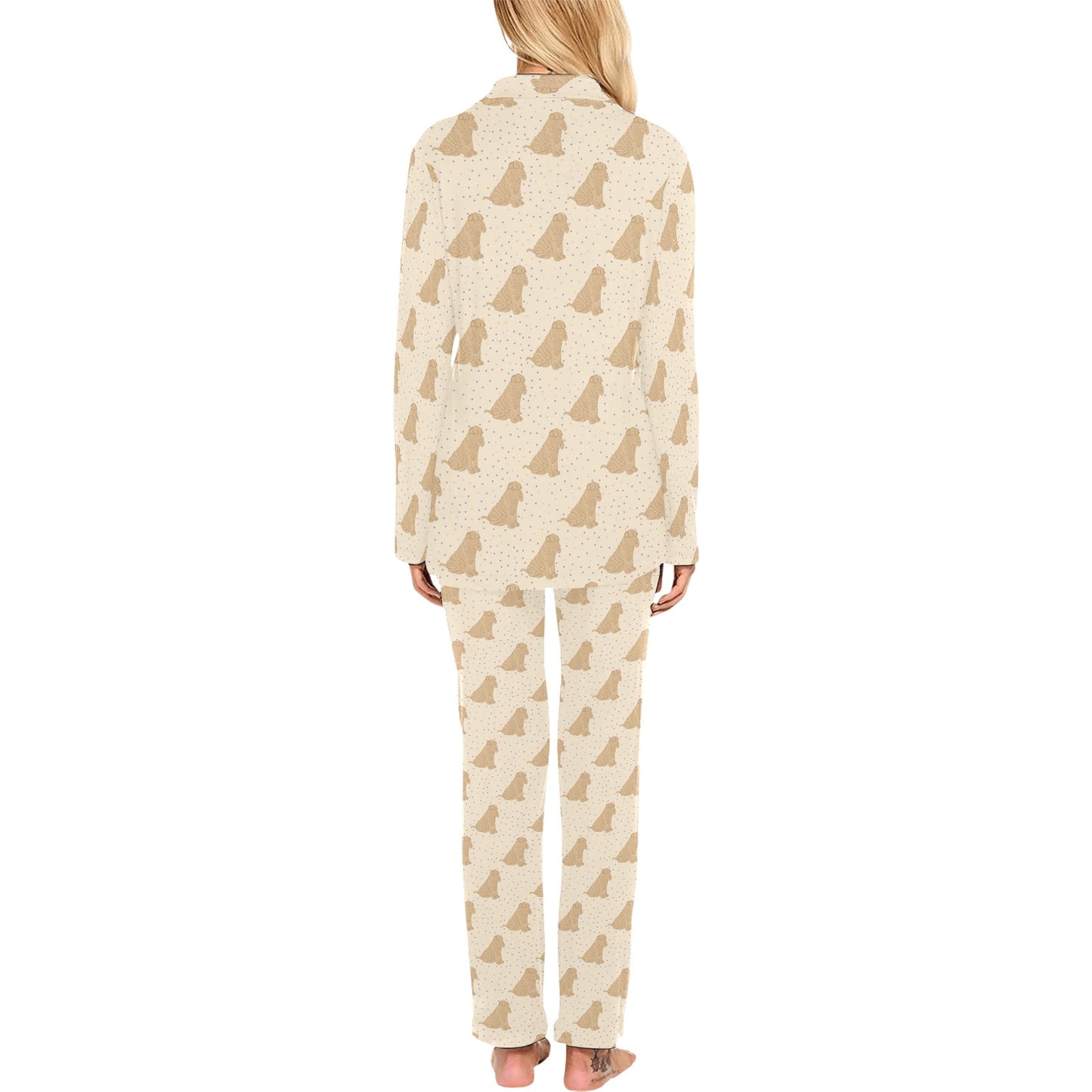Chinese Shar Pei Pattern Print Design 01 Women's Long Pajama Set
