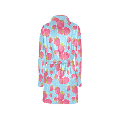 Strawberry Pattern Print Design SB04 Women's Fleece Robe