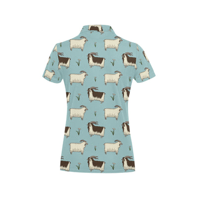 Goat Pattern Print Design 02 Women's Polo Shirt