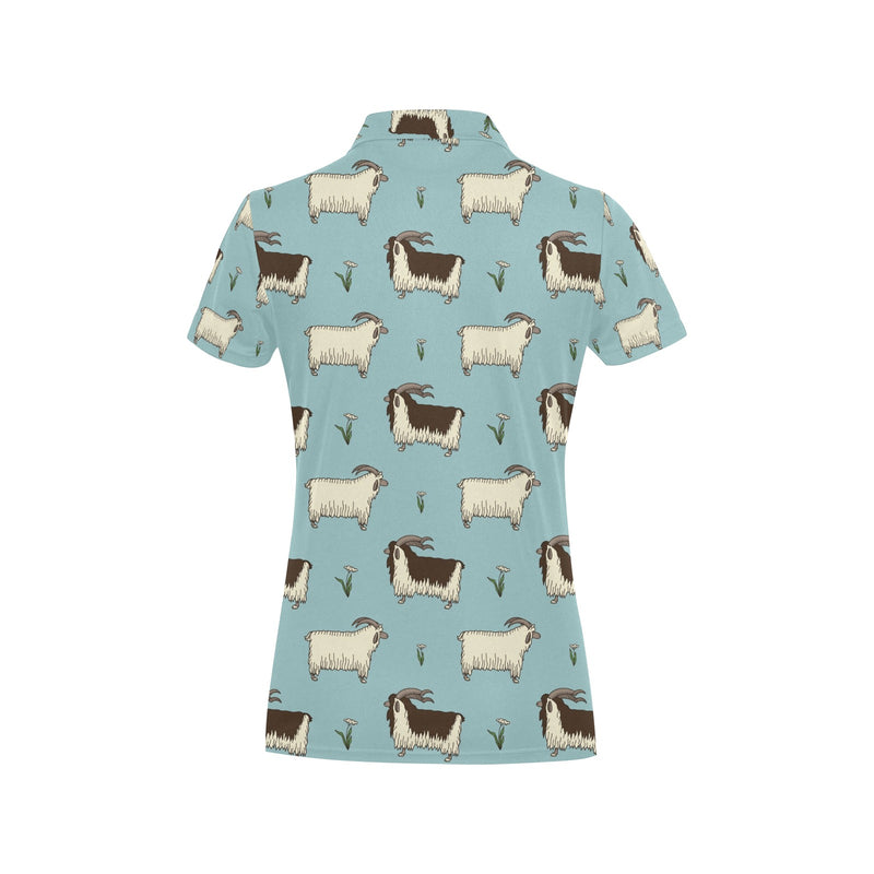 Goat Pattern Print Design 02 Women's Polo Shirt