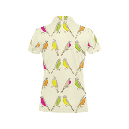 Parakeet Pattern Print Design A01 Women's Polo Shirt