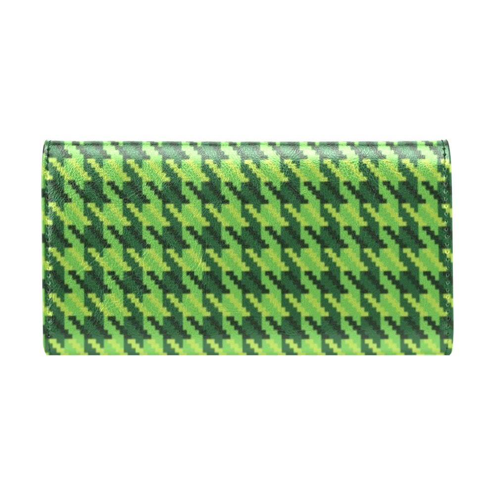 St Patricks Day Houndstooth Pattern Print LKS301 Women's Trifold Wallet