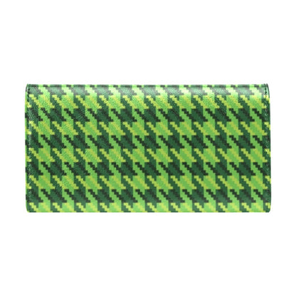 St Patricks Day Houndstooth Pattern Print LKS301 Women's Trifold Wallet