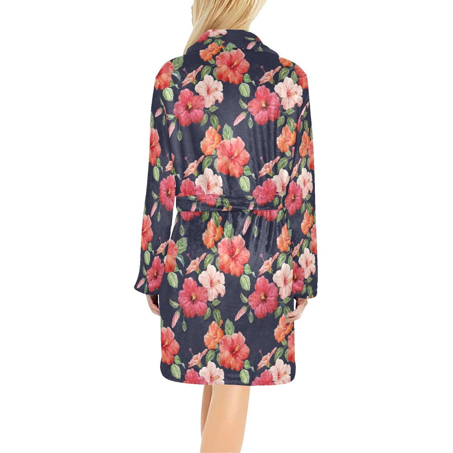 Tropical Flower Pattern Print Design TF020 Women's Fleece Robe