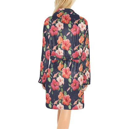 Tropical Flower Pattern Print Design TF020 Women's Fleece Robe