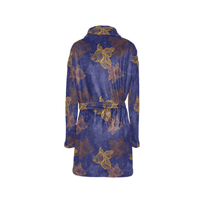 Goldfish Pattern Print Design 01 Women's Fleece Robe
