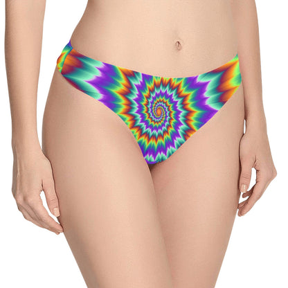 Optical illusion Pulsing fiery spirals Women's Thongs