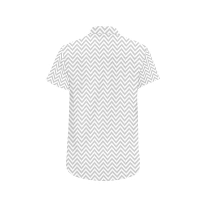 Chevron Print Design LKS401 Men Short Sleeve Button Up Shirt