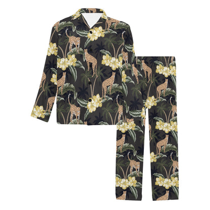 Cheetah Pattern Print Design 04 Men's Long Pajama Set