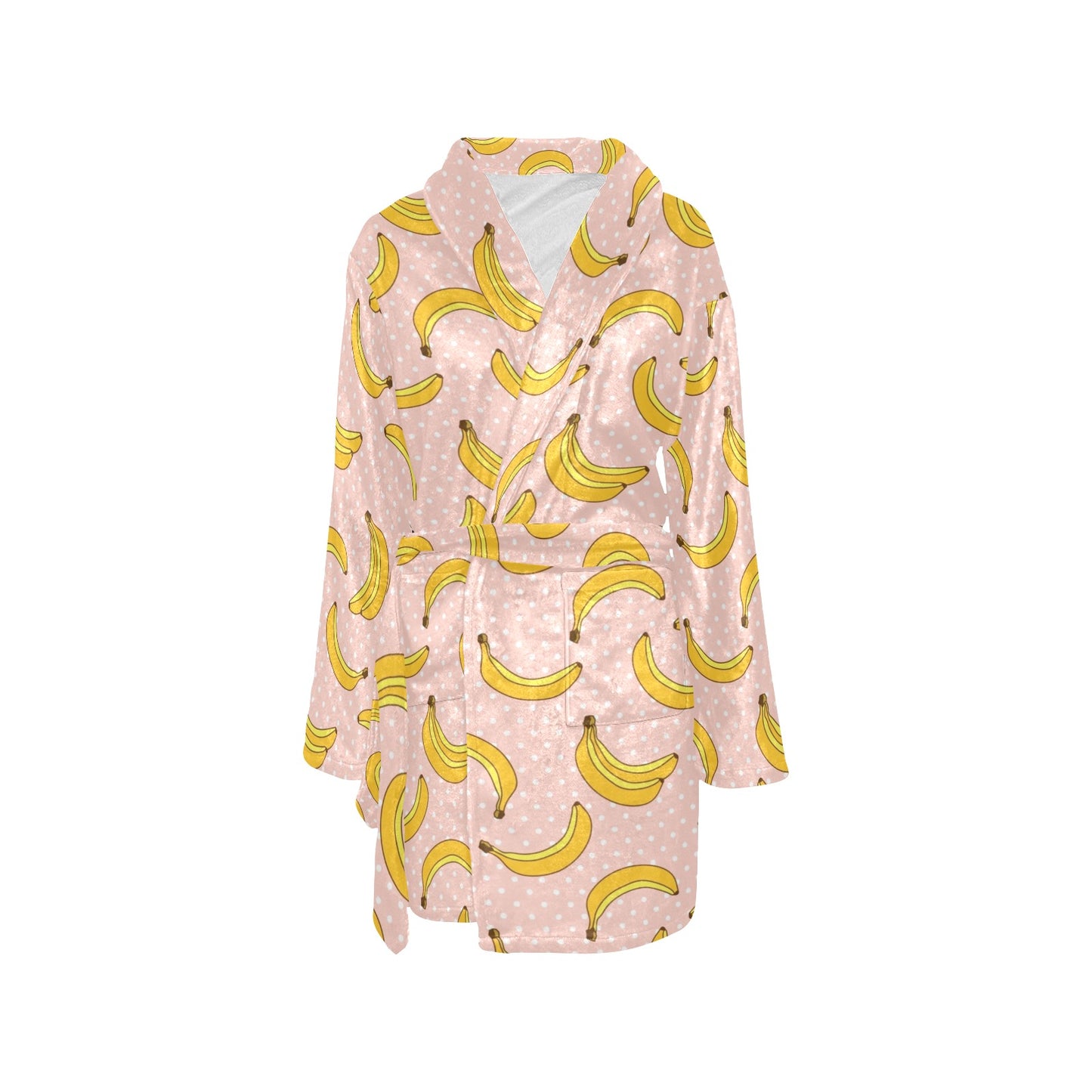 Banana Pattern Print Design BA06 Women's Fleece Robe