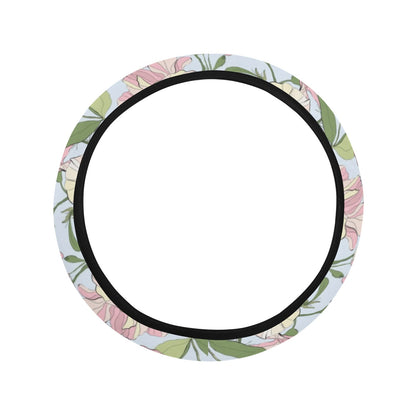 Sweet Pea Print Design LKS304 Steering Wheel Cover with Elastic Edge