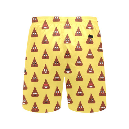 Emoji Poop Print Pattern Men's Swim Trunks Beach Shorts