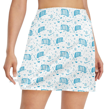 Hockey Print Design LKS303 17" Golf & Pickleball Skort with Pockets