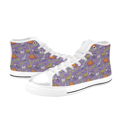 Zombie Dinosaur Print Design LKS302 Men's High Top Canvas Shoes