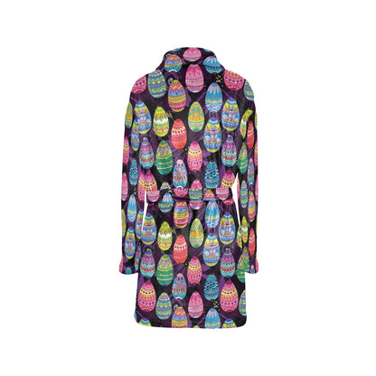 Easter Eggs Pattern Print Design RB08 Women's Fleece Robe