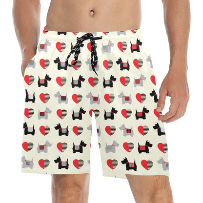 Scottish Terriers Print Design LKS3010 Men's Swim Trunks Beach Shorts