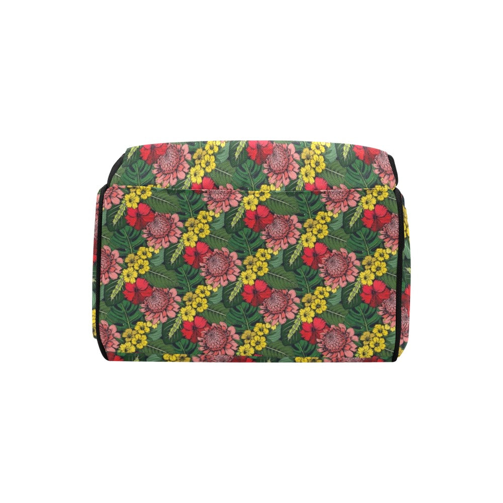 Summer Floral Print Design LKS305 Diaper Bag Backpack