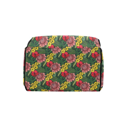 Summer Floral Print Design LKS305 Diaper Bag Backpack