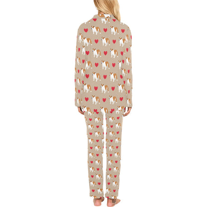 Bulldogs Pattern Print Design 02 Women's Long Pajama Set