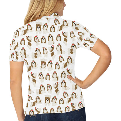 Shih Tzu Print Design LKS302 Women's Polo Shirt