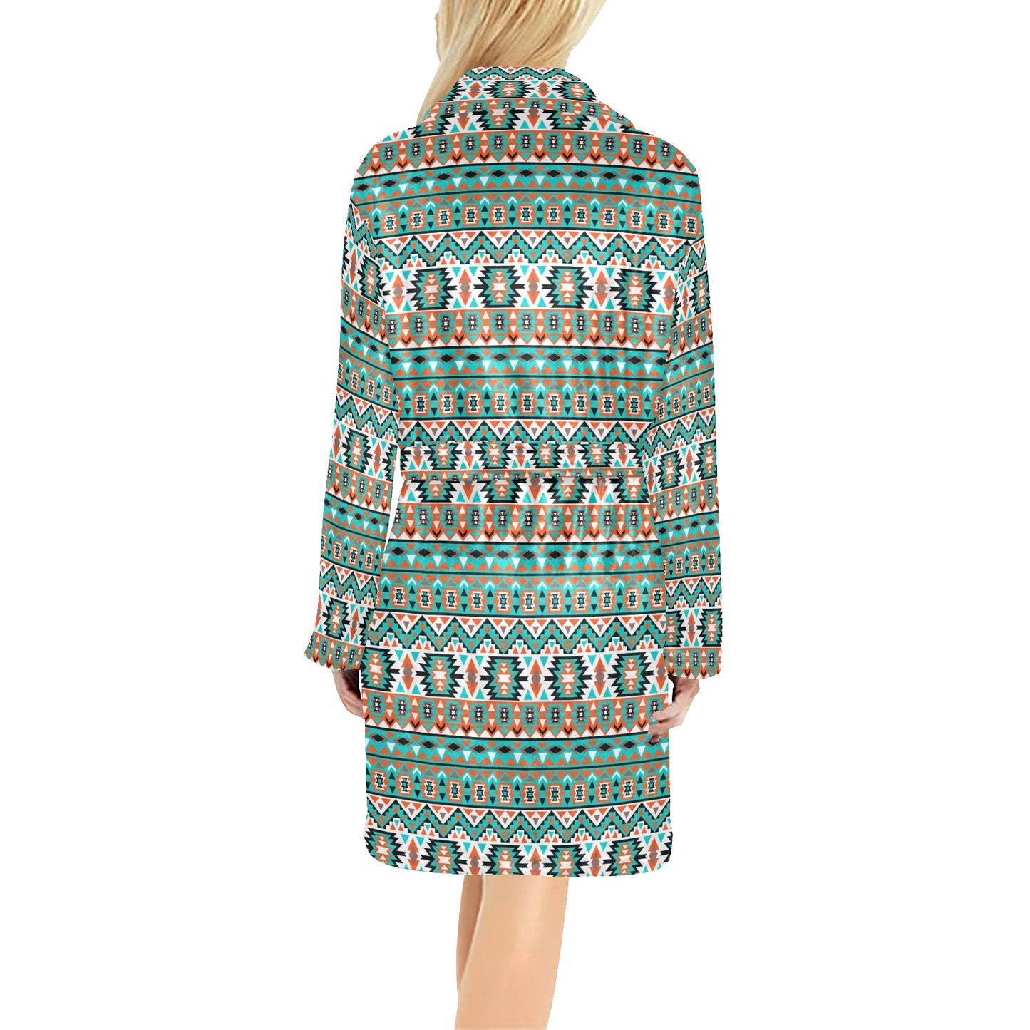 Indian Navajo Ethnic Themed Design Print Women's Fleece Robe